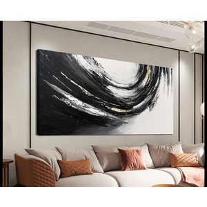 Canvas Wall Art Decor Wall Art Pictures for Living Room Abstract Art Work Black and Gold Wall Art Decor Modern Black and White Abstract Wall Art Prints For Bedroom Office Kitchen Wall Decor 20" x 40"