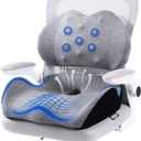 X Large Memory Foam Seat Cushion Lumbar Support Pillow for Sciatica & Tailbone Pressure Relief Coccyx Pad for Office Chair, Car, Wheelchair, Home, Office (Gray)