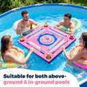 Floating Mahjong Table for Pool, Floating Mahjong Mat with 4 Mahjong Card Protector Cover for Mahjong Poker Cards Dominoes Scrabble, Floating Board Pool Game Tray for Hot Tub Lake Beach Summer Party