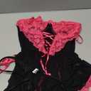 Lilosy Sexy Garter Belt Mesh Lace Babydoll Lingerie Dress Set with Thong, M