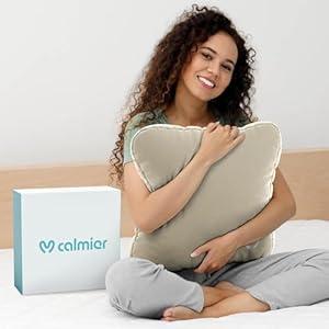 Calmier - 12 lb Sensory Weighted Pillow - Glass Bead Filled Hug Pillow - Ultra Plush Cozy Weight Sensory Pillows for Adults and Kids - Weighted Lap Pad ( 12 LBS)