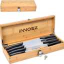 Bamboo Kitchen Knife Holder Lock Box - Knife Drawer Organizer Lockable Storage Box with Lock and Key to Keep Kids Safe from Sharp Knives. Multi Purpose Safe Box (Knives Not Included) (Large)