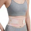 RANDY SUN Lower Back Brace for Women Office - Breathable Mesh Posture Corrector, Adjustable Straps for Custom Fit, Invisible Under Clothes, Pain-Free All Day Wear, Pink, L-XL