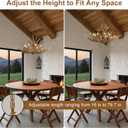 Antlers Chandelier 8 Light,Deer Antler Chandelier Lighting Resin Faux Horn Antler Lighting Rustic Vintage Farmhouse Pendant Lamp for Log Cabin, Dining Room, Kitchen Island(8 Lamp Arms), YY-8026-8