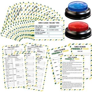 Family Friendly Feud Card Game with 2 Answer Buzzers,Family Game Night Funny Trivia Quiz for Holiday Gathering Party Office Class Groups Team Building