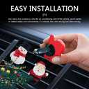 5 PCS Cute Santa Elk Snowman Xmas Tree Car Air Vent Clips, Creative Christmas Car Dashboard Decoration