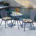 LVTXIII Set of 4 Outdoor Chair Cushions for Patio Furniture, Water Repellent Patio Chair Cushions 17"x16" with Ties, U-Shaped Dining Chair Pads for Garden Kitchen Use, Paisley Black