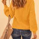 PRETTYGARDEN Fall Sweaters for Women 2026 Fashion Long Sleeve Casual Ribbed Knit Winter Clothes Pullover Jumper Tops (Yellow, L)