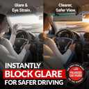 Glare Guard Professional-Grade Polarized Sun Visor Extender Anti-Glare Sun Glare Blocker for Car Windshields, Adjustable Clip-On UV400 Tinted Visor Extension for Cars, Trucks & SUV (w/Storage Pouch)