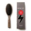 Daily Wood Hair Brush - Carbonized Ash Anti-Static Paddle for Frizz-Free Styling - Stainless Steel Bristles Scalp Massage - Safe for Color & Extensions - wet brush - detangling