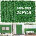 Grewyear Grass Wall Panels 10" X 10" (12Pcs) Greenery Backdrop, Artificial Green Grass Backdrop Boxwood Panels, Greenery Wall Decor Indoor, Privacy Hedge Screen for Outdoor Garden, Patio Decor