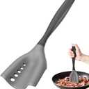 Mincing Spatula Meat Chopper, Hamburger Grinder, Premium Heat Resistant Smasher for Ground Beef, Potato Mix Tool, Meat & Poultry Tenderizers-Black (1 Pack)