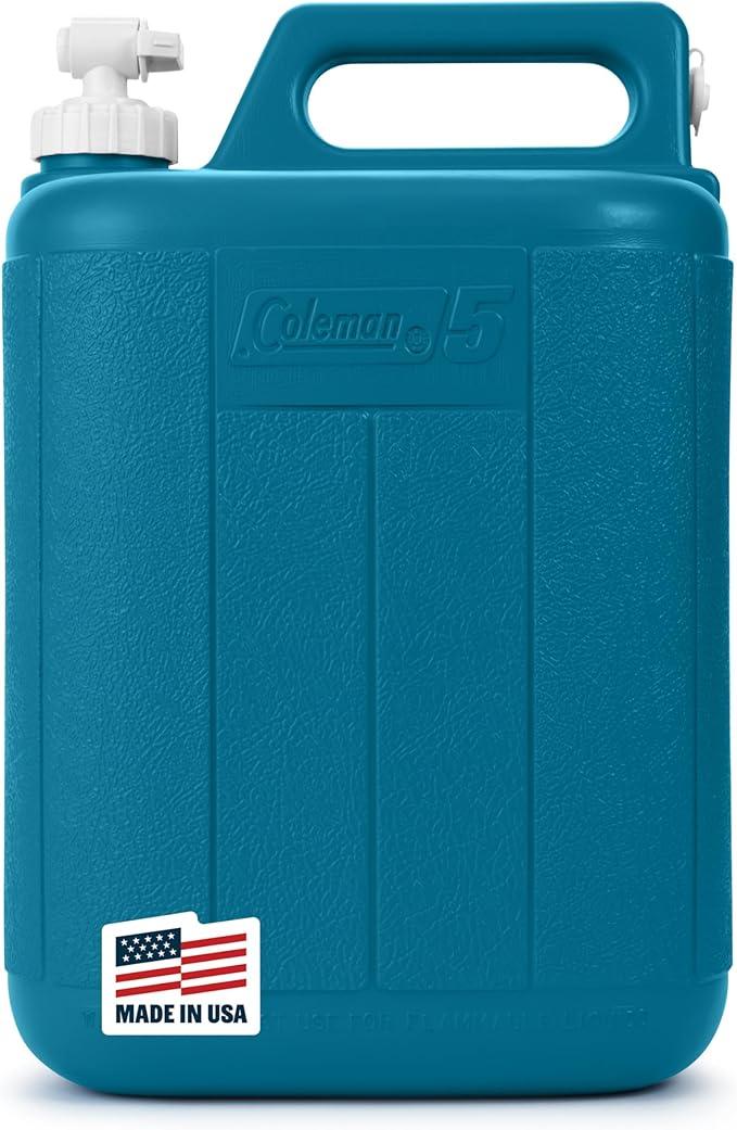 Coleman Chiller 5-Gallon Water Container with Spigot & Carry Handle Heavy-Duty Water Jug & Carrier for Camping Tailgating Parties Emergencies & More