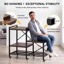 Heavy-Duty 3D Printer Stand with Filament Storage, Mobile 3D Pinter Table for 3 Printers, Large Pinter Workstation with Locking Metal Casters