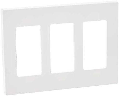 Pack Of 2 Leviton 3-Gang Decora Plus Wallplate Screwless Snap-On Mount, 80311-SW, White