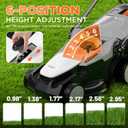 Litheli 40V (2 x 20V) 16" Electric Lawn Mower Cordless, Walk Behind Lawn Mower with 6-Height Adjust, Portable & Lightweight Push Battery Powered Lawn Mower (2 * 4.0AH Batteries Included)