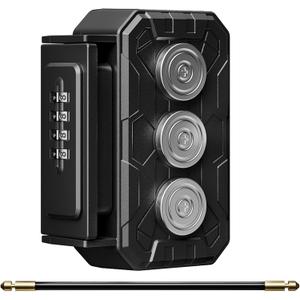 Lock Box with Magnetic Key Holder, Magnet Key Box for Under car, Hide with Combination Lock with 3xN52 Strong Magnet for Storage Indoors, Outside (Regular)