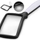 Magnifying Glass with Light, Folding Handheld 3X Large Rectangle Lighted Magnifier with Dimmable LED for Macular Degeneration Seniors Reading Newspaper, Books, Lighted Gift for Low Visions (Black)