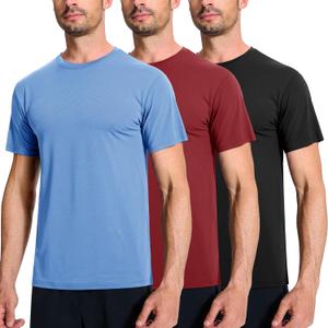 3 Pack Men's Dry Fit Moisture Wicking Performance T Shirts Lightweight Active Athletic Running Gym Tees Short Sleeve