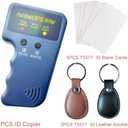 Handheld 125khz Copier RFID Smart ID Card Duplicator Used for T5577 or EM4305+5pcs ID rewrite Cards +ID Leather Circle Keychain 2pcs