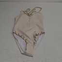 HYTENSUN Women's Criss Cross One Piece Swimsuits V Neck Binding Ribbed Swimwear High Cut Bathing Suit (145-beige)