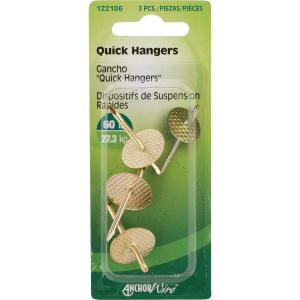 Hillman AnchorWire Brass-Plated One Piece Quick Hanger 60 lb. 3 pk Brass