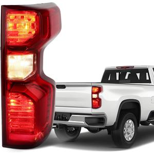 Halogen Tail Light Compatible With Chevy Silverado 1500 2019-2026 Silverado HD 2500/3500 2020-2023 Rear Brake Signal Taillights Replacement w/Bulb & Harness Right Passenger Side 84554657