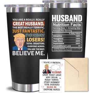 NewEleven Father's Day Gift For Husband - Husband Birthday Gifts, Anniversary Romantic Love Present Ideas For Him - Funny Present For Hubby, Him From Wife - 20 Oz Tumbler