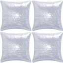 Miayon Silver Sequin Pillow Covers Square Glitter Pillow Cases Decorative Sparkling Throw Pillow Cover Cushion Case for Bed Sofa Bedroom Living Room Valentine's Day Wedding Home Decor (18"x18",7 Pack)