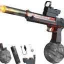 Super Electric Water Gun for Adults Kids with Muzzle Flash & Recoil Effect, Powerful 425CC High Capacity Automatic Squirt Guns Up to 32 FT Range for Swimming Pool Party Beach Outdoor Activity (Transparent Gray)