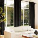 2Pcs 36inch Black Kitchen Tier Curtains for Windows, Semi Light Filtering Curtains for Bedroom, Living Room, Basement, Bathroom, Window Treatments (24" W x 36" L)