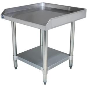 Stainless Steel Equipment Grill Stand with Adjustable Undershelf | Heavy Duty 18-Gauge Top | NSF Certified for Commercial Kitchen & Utility Use Size (24inch x 24 inch x 17 inch)