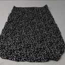 Amazon Essentials Women's Pull-On Knit Midi Skirt  (Large, Black White Abstract Animal)