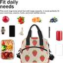 Insulated Lunch Bag for Women - Girls Strawberry Box Reusable Meal Tote with Shoulder Strap, Cute Food Cooler Containers for School Work Picnic Camp Travel Adults Children Kids