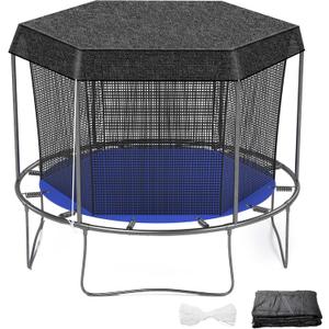 Windyun Trampoline Cover Black Sunshade Tent Top Cover for Round Trampoline Outdoor Sports Accessories, Tent Only (9.84 ft)