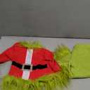 Toddler Baby Boys Girls Christmas Cosplay Monster Costume Outfits Green Furry Santa Long Sleeve Tops and Pants Set (18-24 Months)