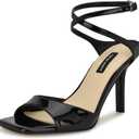 Nine West Women's Devans Heeled Sandal (6.5, Black Patent 001)