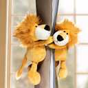 1 Pair Cute Curtain Tieback Animal Tieback Buckle Hook Fastener Cartoon Lion Window Curtain Hook Curtain Holdbacks for Living Room Bedroom Curtain Mosquito Net (Lion)