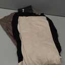 Ficerd 3 Pack Women's Long Sleeve Shirts, Cotton Crew Neck Tunic Tops Casual Loose Fit Pullover Sweatshirts Curved Hem Shirts (Large, Black, Brown, Apricot)