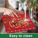 Christmas Placemats Table Placemats Set of 6 Plastic Seasonal Table Mats Decoration Washable Red and Green Winter Xmas Holiday Decoration for Kids Home Kitchen Dining Room Housewarming Gifts