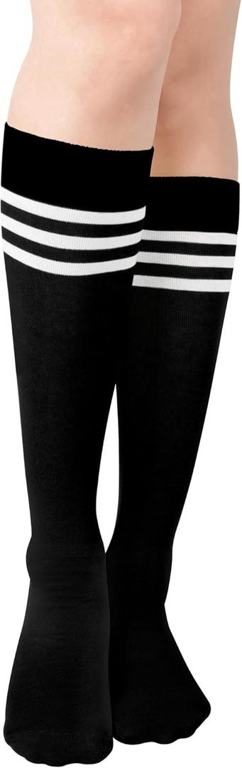 Slouch Socks Women,Long Slouchy Socks for Girls Women Scrunch Knit Boot Sock,Christmas Gifts for Mom Wife Daughter (White Black)