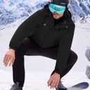 WULFUL Men's Winter Coats Waterproof Ski Jacket Warm Windproof Winter Windbreaker Jackets for Men with Hood (Black)