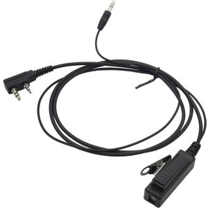 Noise Cancelling Headset Audio Adapter 2-Pin K1 Plug to 3.5mm Walkie Talkie Connector for Baofeng UV-5R UV-82HP BF-F8HP BF-888S AR-152 Kenwood TK-2312 Archsell AR-5 Retevis RT17 RT21
