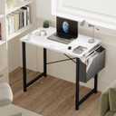 DUMOS 31" Small Computer Desk Home Office Desk, Gaming Desks, White