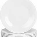 Melamine Beaded Dinner Plate Set of 6, 11inch, Basic White, BPA Free, Platter, Serving Dishes, Chip & Break Resistant, Lightweight, Melamine Dishes Set for Valentine's Day, Weddings & Everyday Meals
