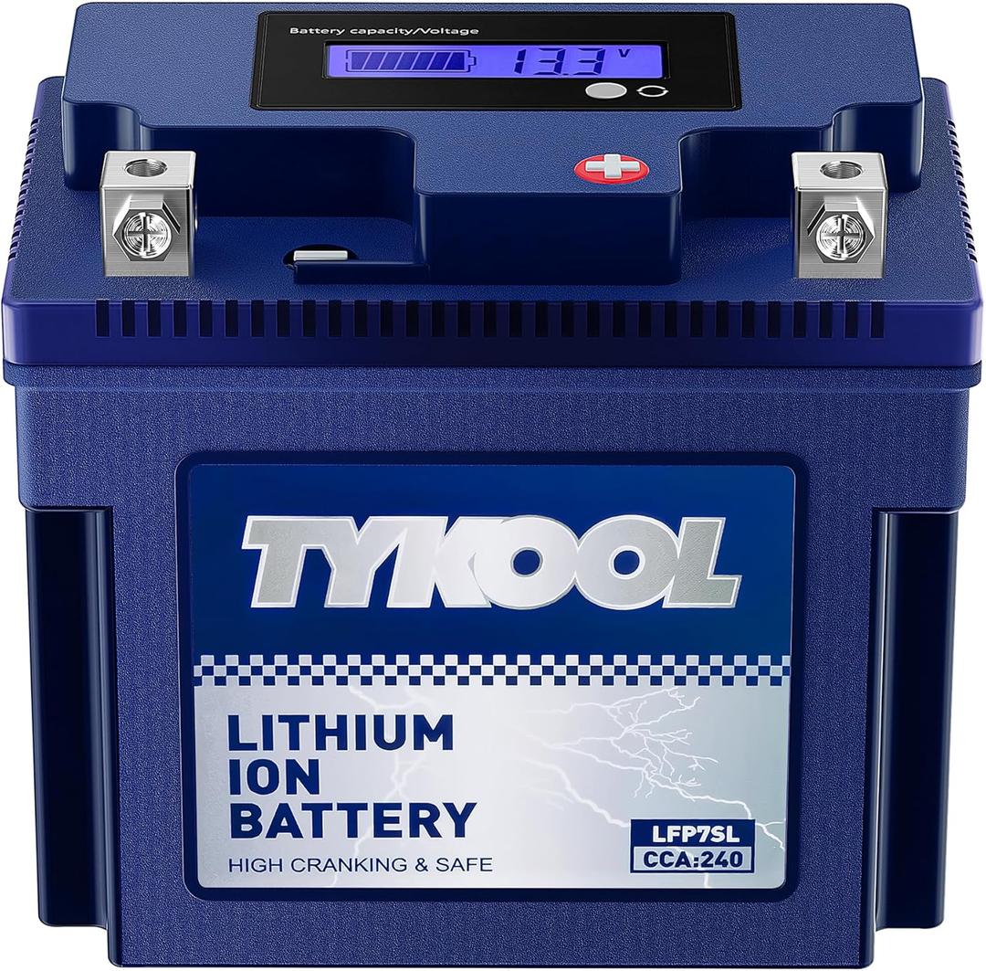 YTZ7S / YTX7L Lithium LiFePO4 Motorcycle Battery, 12 V 4 Ah,240 CCA,Built in BMS, Powersports Battery, for ATV,UTV,Jet Ski,Personal Watercraft,Snowmobile,Quad,Riding Lawn Mower, Tractors
