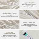 MILDLY Super Soft Duvet Cover - 100% Washed Microfiber Off White Comforter Cover Set 3 Pieces with Zipper Closure & Corner Ties