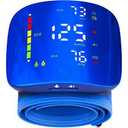 Wrist Blood Pressure Monitor, Rechargeable Blood Pressure Cuff with Large LED Screen  2 * 99 Sets of Memory, OneButton Turn On/Off Voice & Switch User