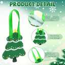 Yoojahow 24 Pcs Christmas Tree Gift Bags Small Non Woven Reusable Xmas Tree Shaped Treat Bags with Handles for Christmas Goodie Candy Snack Gift Xmas Party Supplies Class Favors Decor