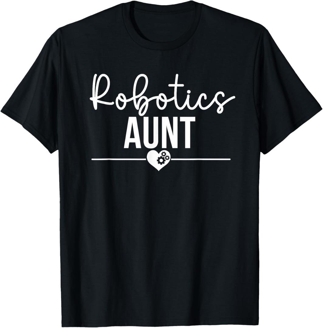 Robotics Aunt Of A Robotics Engineer Auntie Heart T-Shirt (Black, L)